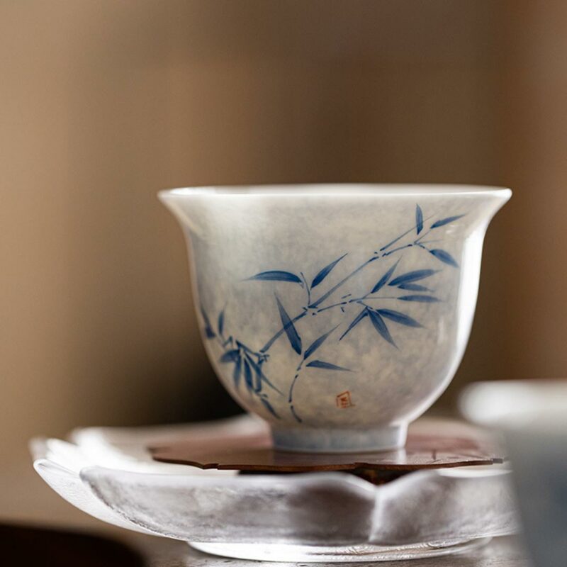 Qinghua Ceramic Bamboo 130ml Gaiwan