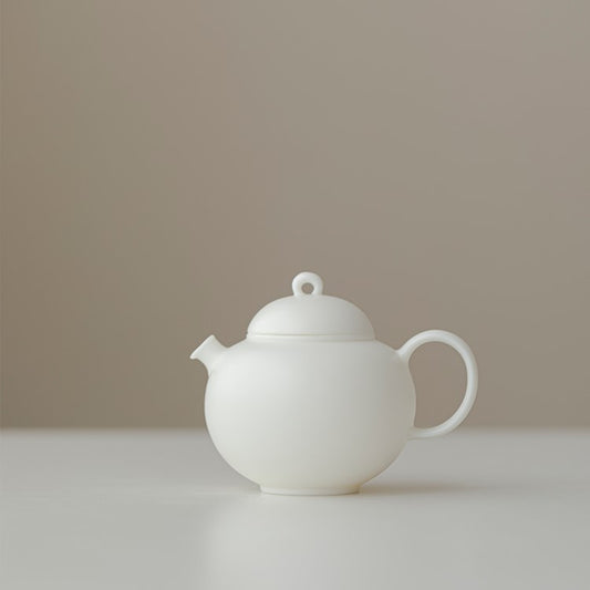 Handmade Mutton Fat Jade Day and Night 135ml Chinese Teapot