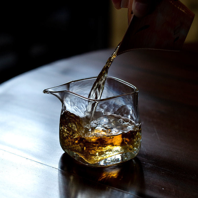 Thickened Hammered Glass Little Square 170ml Fair Cup