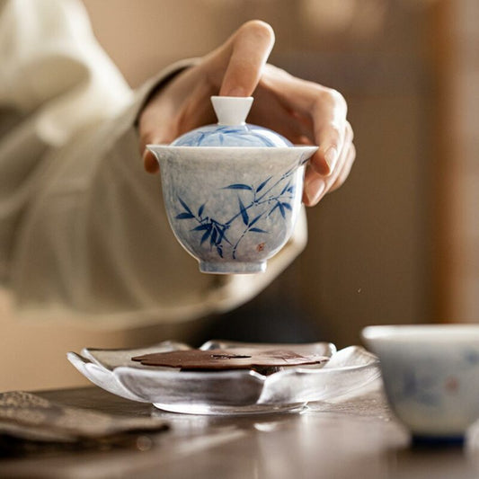Qinghua Ceramic Bamboo 130ml Gaiwan