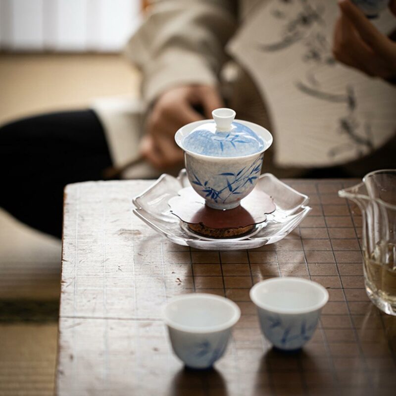 Qinghua Ceramic Bamboo 130ml Gaiwan