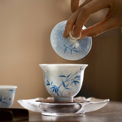 Qinghua Ceramic Bamboo 130ml Gaiwan