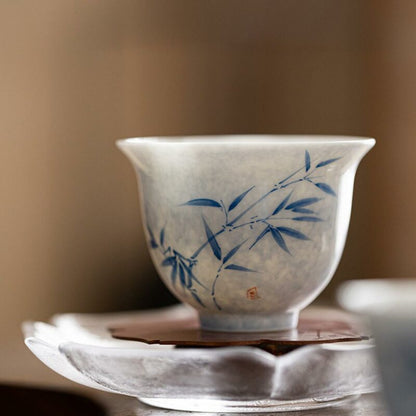 Qinghua Ceramic Bamboo 130ml Gaiwan