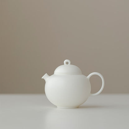 Handmade Mutton Fat Jade Day and Night 135ml Chinese Teapot